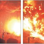 Imágenes de la explosión grabadas desde un edificio residencial en Tianjin