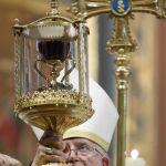 El cardenal arzobispo de Valencia, Antonio Cañizares, durante la clausura del Año Jubilar del Santo Cáliz
