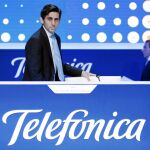 Álvarez-Pallete, ayer durante la Junta de accionistas de Telefónica
