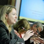 Nieves Hernández, delegada de Hacienda, durante la reciente presentación del Presupuesto