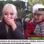 Esta reportera de Telemadrid cometió un tremendo error mientras narraba en directo un desfile de moda de unos alumnos de Bellas Artes