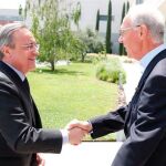 Florentino Pérez recibe a Franz Beckenbauer
