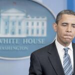 El presidente de los Estados Unidos, Barack Obama, en conferencia de prensa en la Casa Blanca