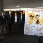 Los diestros Álvaro Lorenzo, David Mora, Ginés Marín y Jiménez Fortes, junto a Alberto García, representante de Tauroemoción