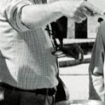 Luis García Berlanga, durante el rodaje de «Moros y cristianos»