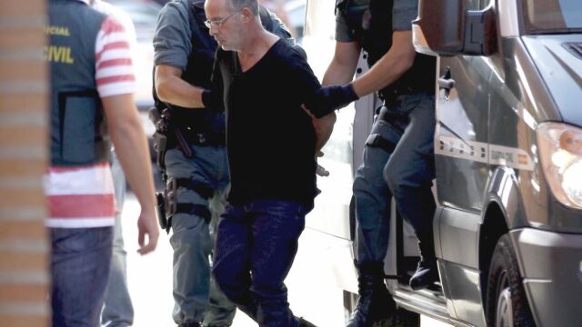 El presunto asesino de Eva Blanco poco después de ser detenido
