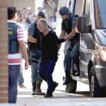 El presunto asesino de Eva Blanco poco después de ser detenido