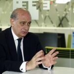 El ministro del Interior en funciones, Jorge Fernández Díaz, durante la entrevista con Efe