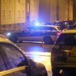 Cordón policial en un centro de refugiados de Alemania.