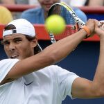 Rafael Nadal, durante una sesesión de entrenamiento en Montreal