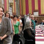Imagen de Colau instantes antes de que diera comienzo la comisión mixta de desahucios