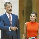 Los Reyes, ayer, durante la recepción en La Almudaina