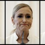 Cristina Cifuentes durante la rueda de prensa ofrecida hoy en la que ha anunciado su dimisión como presidenta de la Comunidad de Madrid. EFE/Emilio Naranjo
