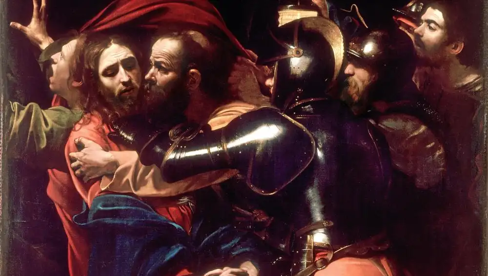 EL BESO DE JUDAS. Caravaggio retrató como a un traidor a Judas en este óleo