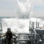 Unos diez buques surcoreanos participaron en los ejercicios militares