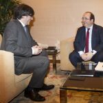 Carles Puigdemont ha recibido al primer secretario del PSC, Miquel Iceta.