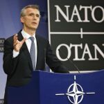 El secretario general de la OTAN, Jens Stoltenberg, tras la sesión ministerial del Consejo de la OTAN en Bruselas.