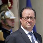 Francois Hollande esta mañana en el Elíseo.