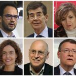 De izquierda a derecha y de arriba a abajo: Antonio Hernando, José Enrique Serrano, Luisa Carcedo, Meritxell Batet, Rodolfo Ares y Jordi Sevilla, integrantes del equipo que se encargará por parte del PSOE para negociar con el resto de las formaciones políticas la formación del nuevo Gobierno.