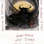 FIRMADO, BARCELÓ. El cartel con que se cerró la Plaza Monumental de Barcelona llevaba la firma del pintor mallorquín. En una línea esquemática, el artista, enamorado y defensor de la Fiesta, trazó la esencia a través de un cartel que ya forma parte de la historia