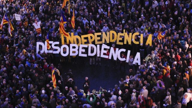 Manifestación independentista en Barcelona en agosto del pasado año