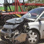 Estado en el que ha quedado el monovolumen implicado en el accidente