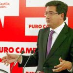 Óscar López durante su comparecencia ante los medios de comunicación