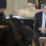 Mariano Rajoy durante su intervención en el Palacio de la Moncloa