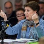 La exconsejera de Hacienda Magdalena Álvarez contesta a las preguntas de la fiscalía en la sala del juicio de la pieza política de los ERE