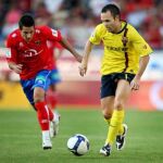 Imagen de Iniesta en un partido ante el Numancia.
