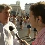 Angel Garrido, hablando para Telemadrid.