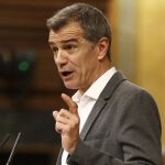 El diputado de Ciudadanos, Toni Cantó, durante su intervención en el Pleno del Congreso de los Diputados, esta tarde en Madrid. EFE/JP Gandul