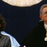 El Rector de la UNED junto a la Ministra de Educación, Mercedes Cabrera