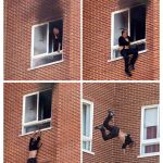 El presunto agresor de una madre y su hija que han sido asesinadas en una vivienda de Vitoria, ha sido detenido tras prender fuego a la vivienda y saltar desde un octavo piso a una lona colocada por los bomberos/Efe