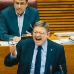El presidente de la Generalitat, Ximo Puig, durante la sesión de control