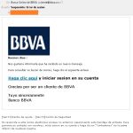 Aspecto del mensaje fraudulento que suplanta al BBVA