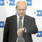 Montilla, ayer, al término de la rueda de prensa organizada por la Agencia Efe en Barcelona
