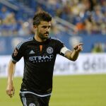 David Villa celebra uno de sus goles