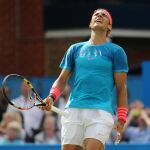 Nadal se lamenta de un fallo durante el partido