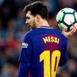 El delantero argentino del Barcelona Lionel Messi, durante el partido contra el Getafe