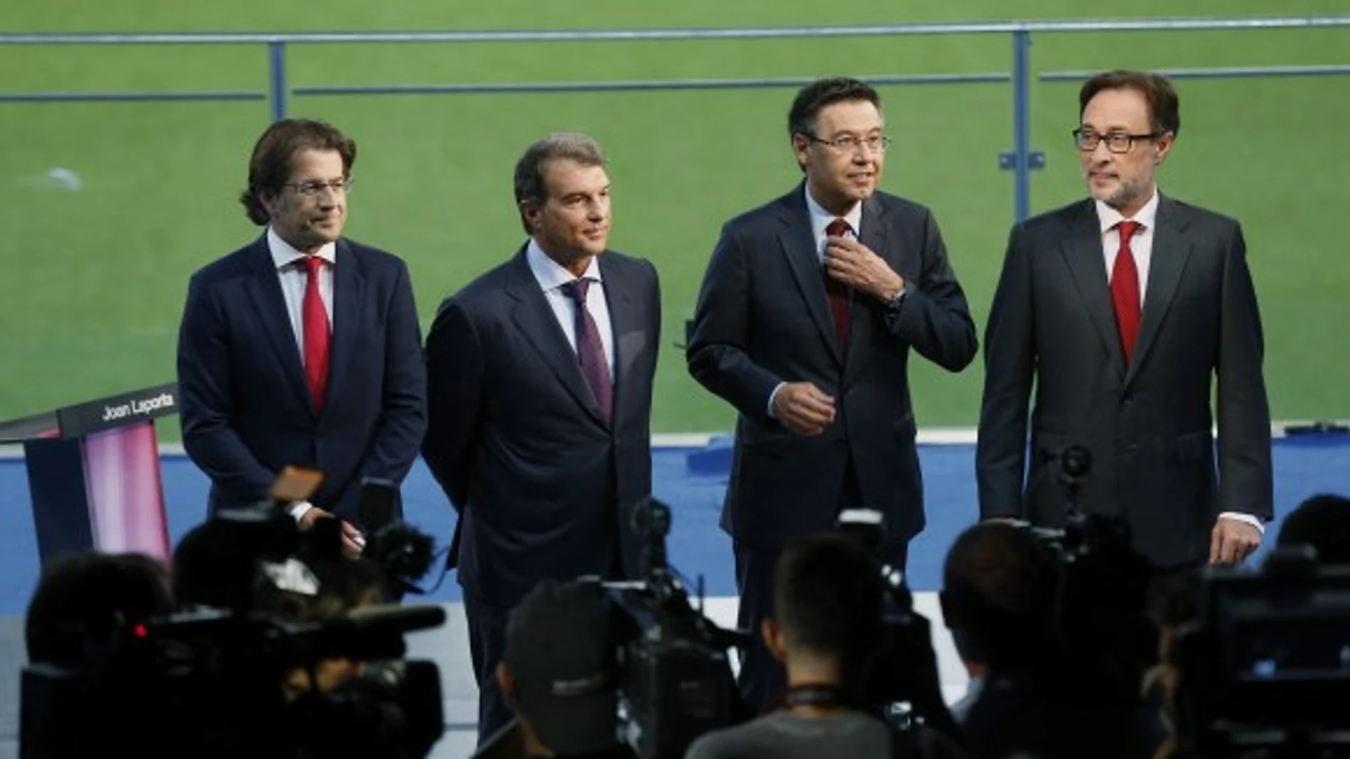 Freixa, Laporta, Bartomeu y Benedito, de izquierda a derecha