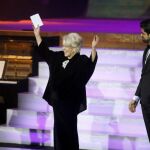 La actriz Lola Herrera, una de las triunfadoras de la noche