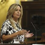La diputada del Grupo Socialista, Trinidad Jiménez, durante su intervención en el pleno del Congreso, del pasado 14 de septiembre