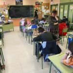 Prueba de nivel en un colegio del distrito madrileño de Vallecas