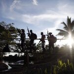Guerrilleros del Frente 48 de las FARC, en la selva de Putumayo, Colombia