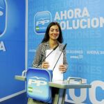 La portavoz de los populares andaluces, Rosario Soto, en la sede regional del partido en Sevilla