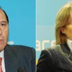 El diputado del PP Vicente Martínez Pujalte y la diputada del PP Lourdes Méndez