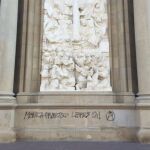 Fotografía de la pintada, publicada en Twitter por @aragonradio