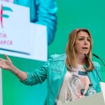 Susana Díaz, durante su intervención en el acto de celebración del Día de Andalucía del PSOE-A