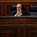 Cristóbal Montoro hoy, en el Congreso de los Diputados.